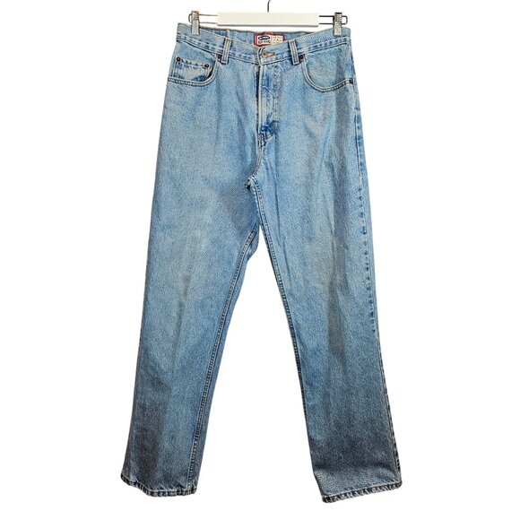 Old Navy Number Seven Blue Jeans Mens 33x32 Cotton Light Wash Straight casual - Picture 1 of 14